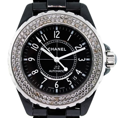 womens black chanel watch with diamonds|chanel j12 price list.